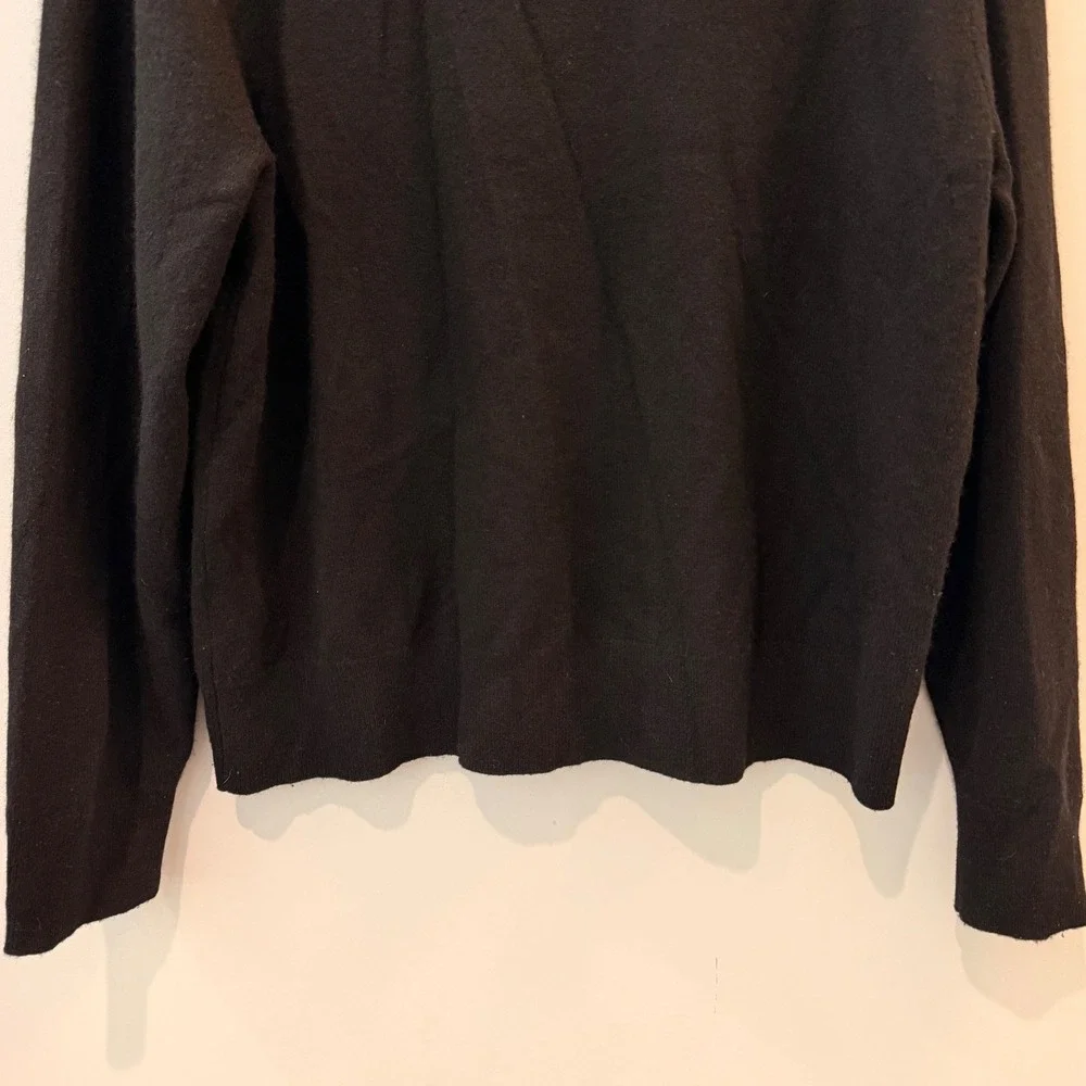 Quince Mongolian Cashmere Crewneck Sweater Breathable Date Travel Black XL NWOT